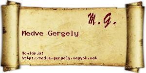 Medve Gergely névjegykártya