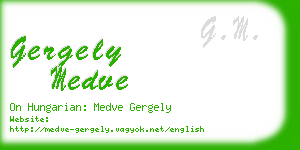 gergely medve business card